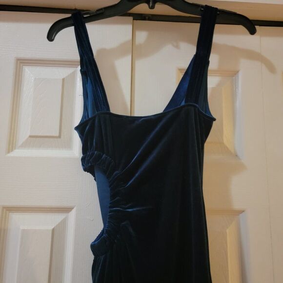 NIGHT NIGHT by Jonathan Simkhai Womens Blue Dk Cut Out Velvet Midi Dress… - Picture 13 of 13